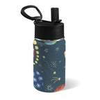 Rocket and Planets In Space 12oz Kids Water Bottle with Straw Lid