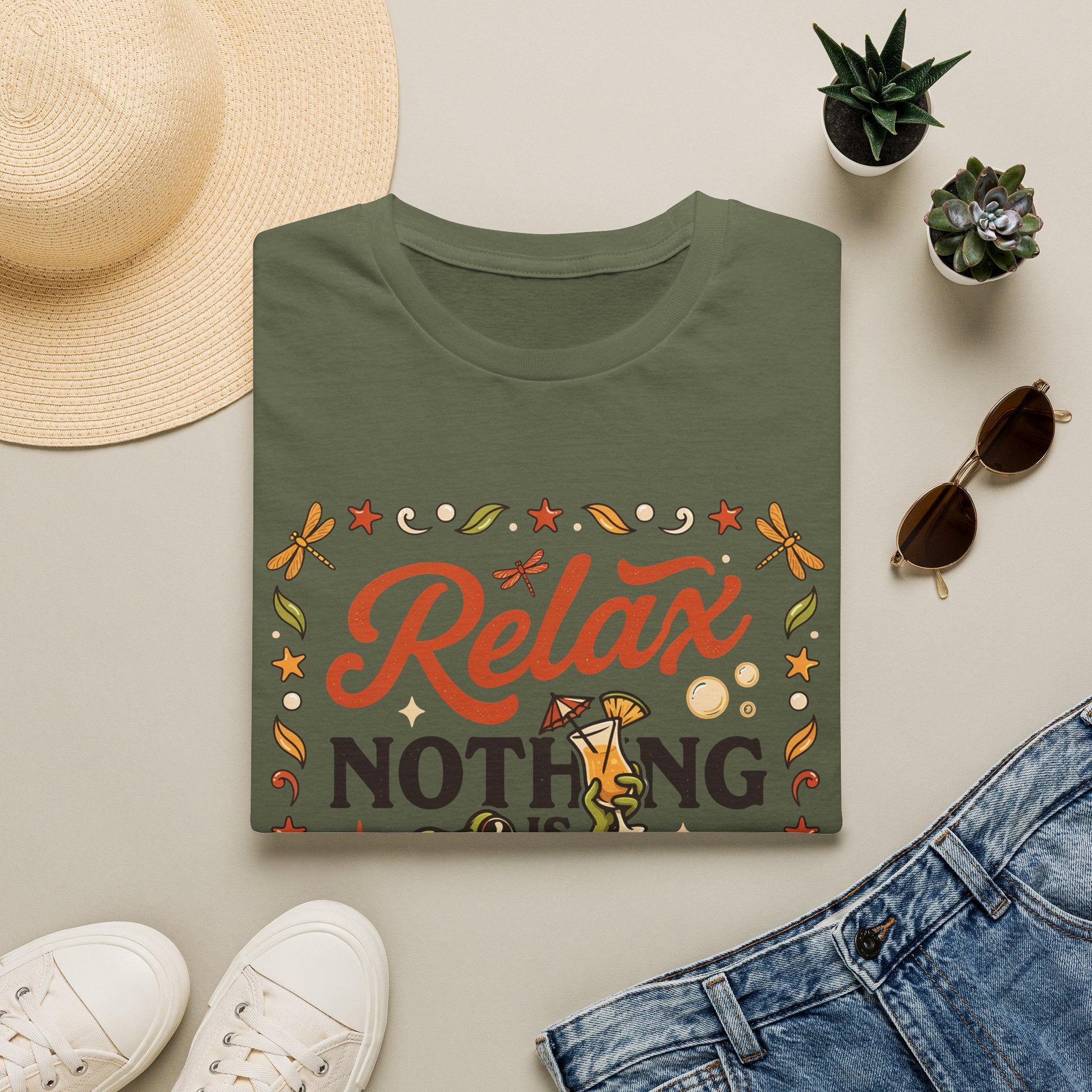 Frog, Relax Nothing Is Under Control Unisex T-Shirt Unisex Adult T-shirt animal Globally Fulfilled