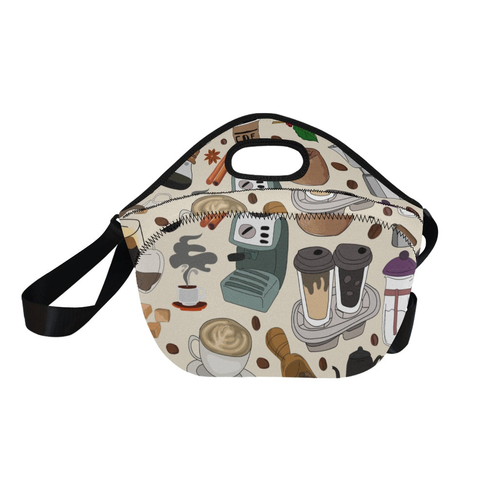 All The Coffee - Neoprene Lunch Bag Neoprene Lunch Bag Printed Offshore
