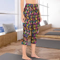 Colourful Cats Women's High Waist Pocket Capri Yoga Leggings Women's High Waist Capri Yoga Leggings animal Printed Offshore