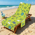 Go Green Beach Chair Towel Cover with Side Pockets