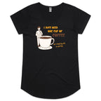I Just Need One Cup Of Coffee - Womens Scoop Neck T-Shirt Black Womens Scoop Neck T-shirt Coffee Printed In Australia