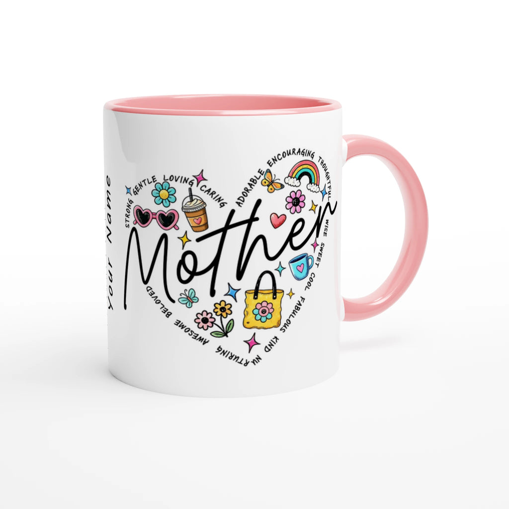 Personalised - Mother Heart Mug - 11oz Ceramic Mug Personalised 11oz Mug customise Globally Fulfilled Mum personalise