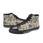 Diamond Cat Pattern Women's High Top Canvas Shoes Womens Classic High Top Shoes animal Printed Offshore
