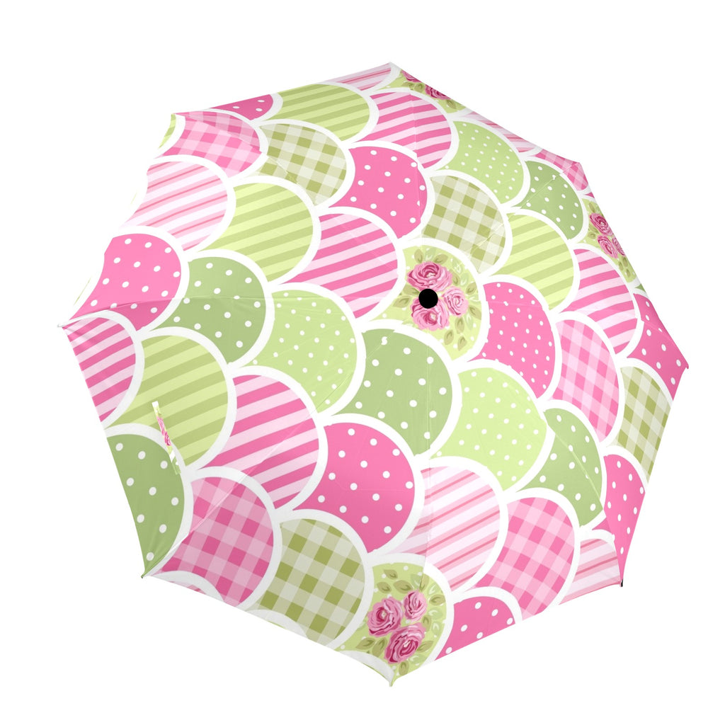 Floral Tabs - Semi-Automatic Foldable Umbrella (Model U12) One Size Semi-Automatic Foldable Umbrella (U12)