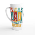 Personalised Guitar Dad White Latte 17oz Ceramic Mug Default Title Personalised Latte Mug Dad Globally Fulfilled Music