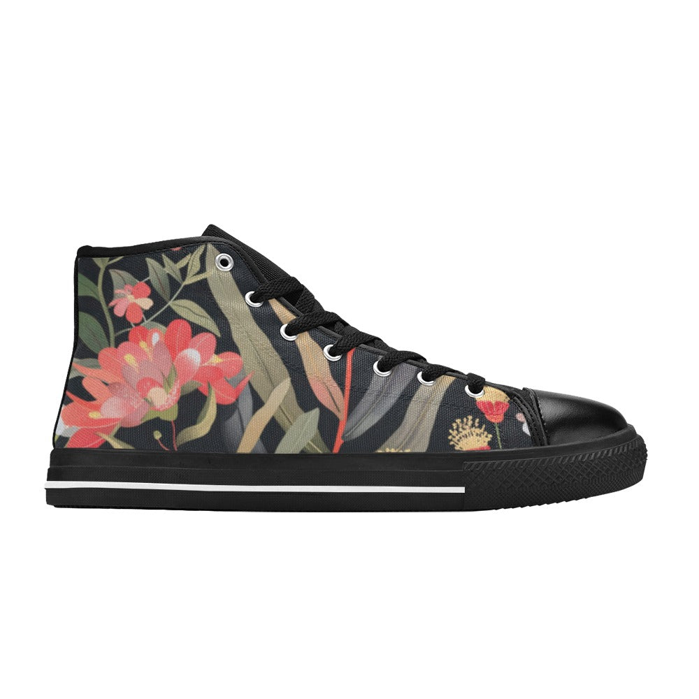 Australian Waratah Flower - Men's High Top Canvas Shoes