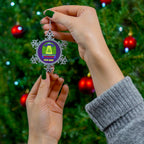 Personalised - Merry Christmas Earthlings, UFO - Christmas Pewter Snowflake Ornament