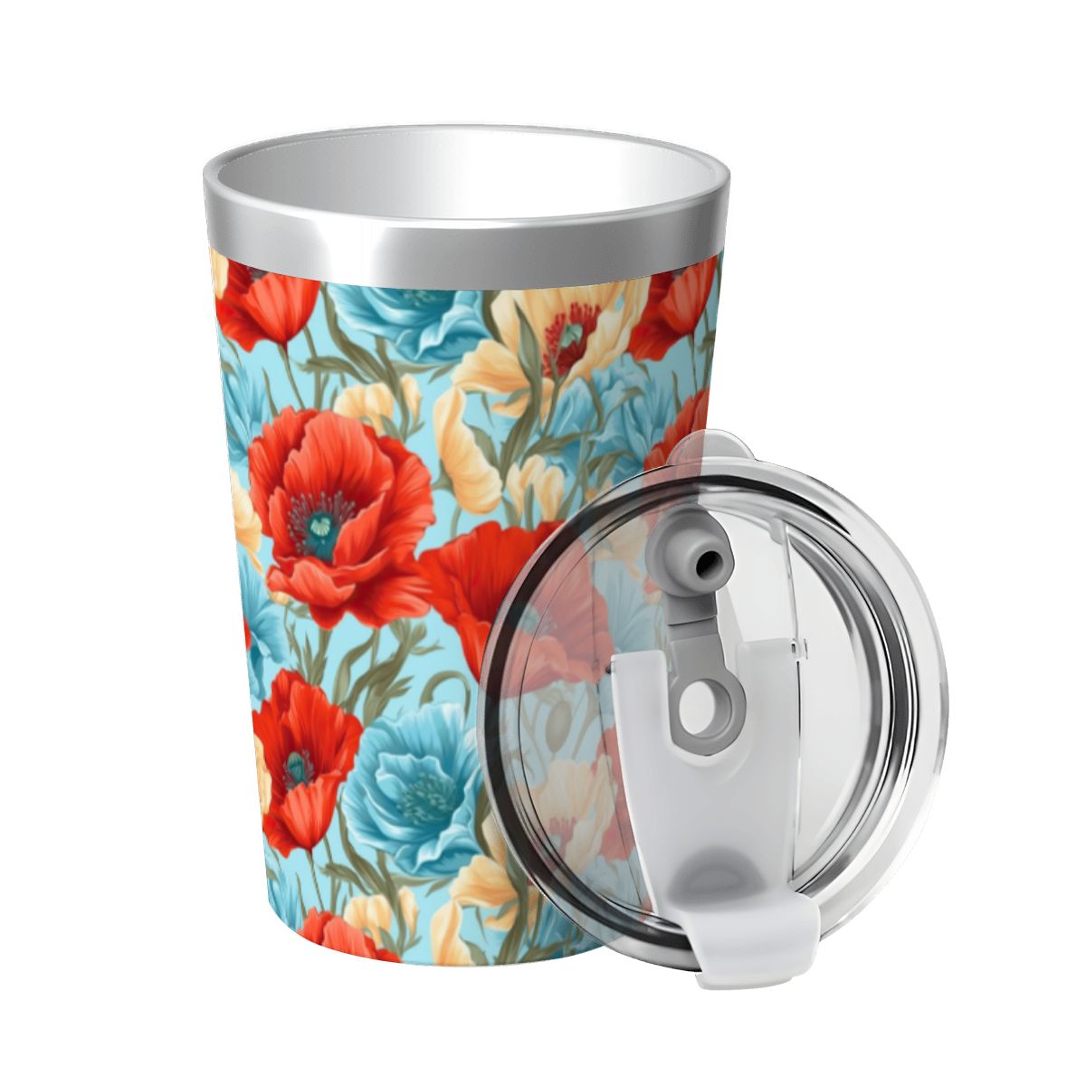 Vibrant Floral Small Stainless Steel Travel Mug Cup 12oz/350ml