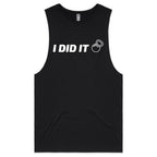 I Did It - Tank Top Tee Black Drop Arm Tank Top Fitness Printed In Australia