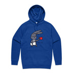 Wake Up, Coffee Rabbit - Mens Hoodie Bright Royal Mens Hoodie animal Coffee Printed In Australia