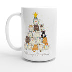 Cats Merry Christmas - White 15oz Ceramic Mug Default Title Christmas 15oz Mug Christmas Globally Fulfilled