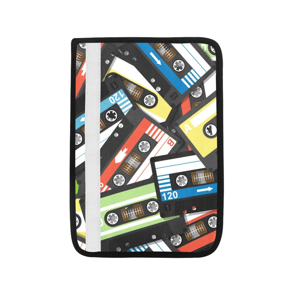 Cassette Tapes Car Seat Belt Cover 7''x10'' (Pack of 2) Car Seat Belt Cover 7x10 (Pack of 2) Music Printed Offshore Retro