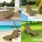 Painted Sunflower Beach Chair Towel Cover with Side Pockets