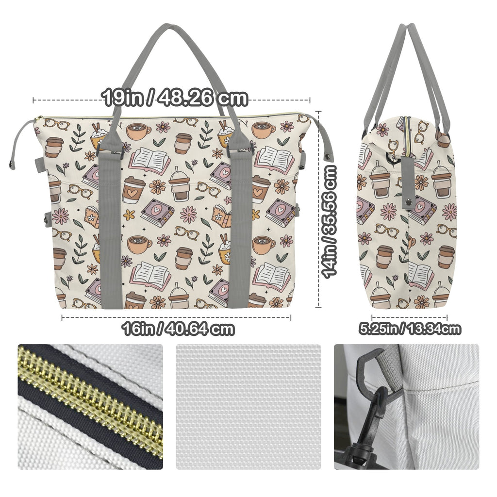 Books And Coffee Duffle Bag-Simple (Model 1715) Duffle Bag-Simple (1715)
