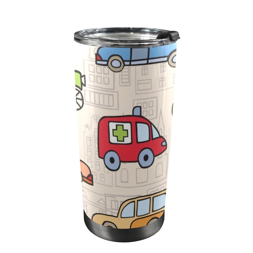 Kids Cars - 20oz Mobile Tumbler with Lid (Black Lock) One Size 20oz Travel Mug Printed Offshore