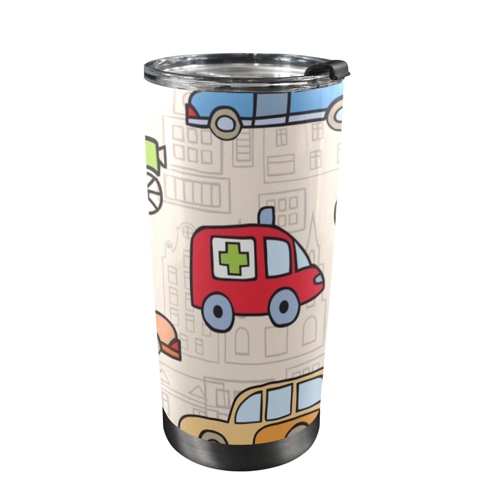 Kids Cars - 20oz Mobile Tumbler with Lid (Black Lock) One Size 20oz Travel Mug Printed Offshore