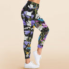 Butterfly Flowers - Women's High Waist Pockets Yoga Leggings
