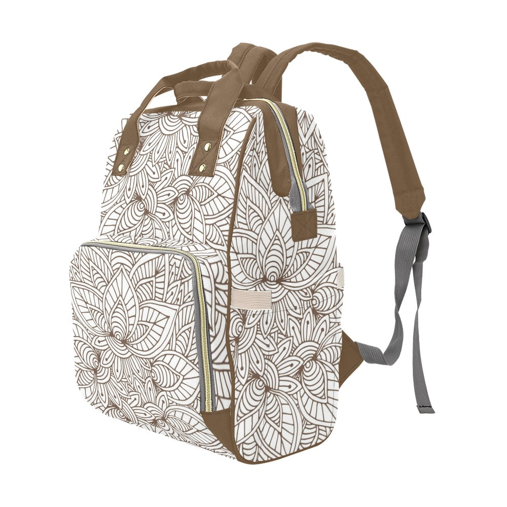 Natural Floral - Multi-Function Backpack, Nappy / Diaper Bag