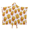 French Fries Kids Hooded Blanket 100cm x 130cm white 40"×50" Kids Hooded Blanket Food Printed Offshore