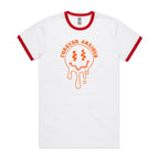 Forever Anxious - Staple Ringer Tee White Red Ringer T-Shirt Printed In Australia