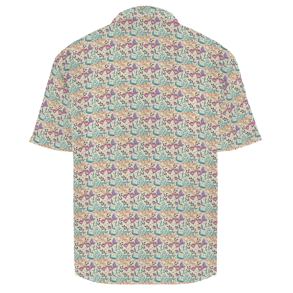 Butterfly Floral Men's Crinkle Hawaiian Shirt