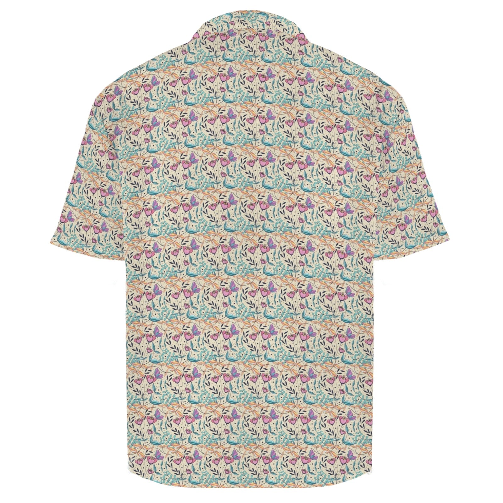 Butterfly Floral Men's Crinkle Hawaiian Shirt
