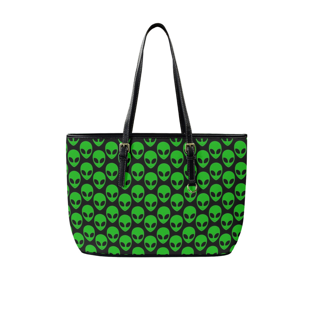 Aliens - Leather Tote Bag-Large