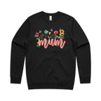 Mum, Flowers And Butterflies - As Colour Sweatshirt