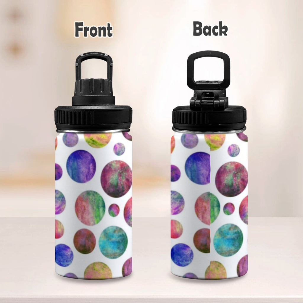 Watercolour Planets Kids Water Bottle with Chug Lid (12 oz) Kids Water Bottle with Chug Lid Printed Offshore