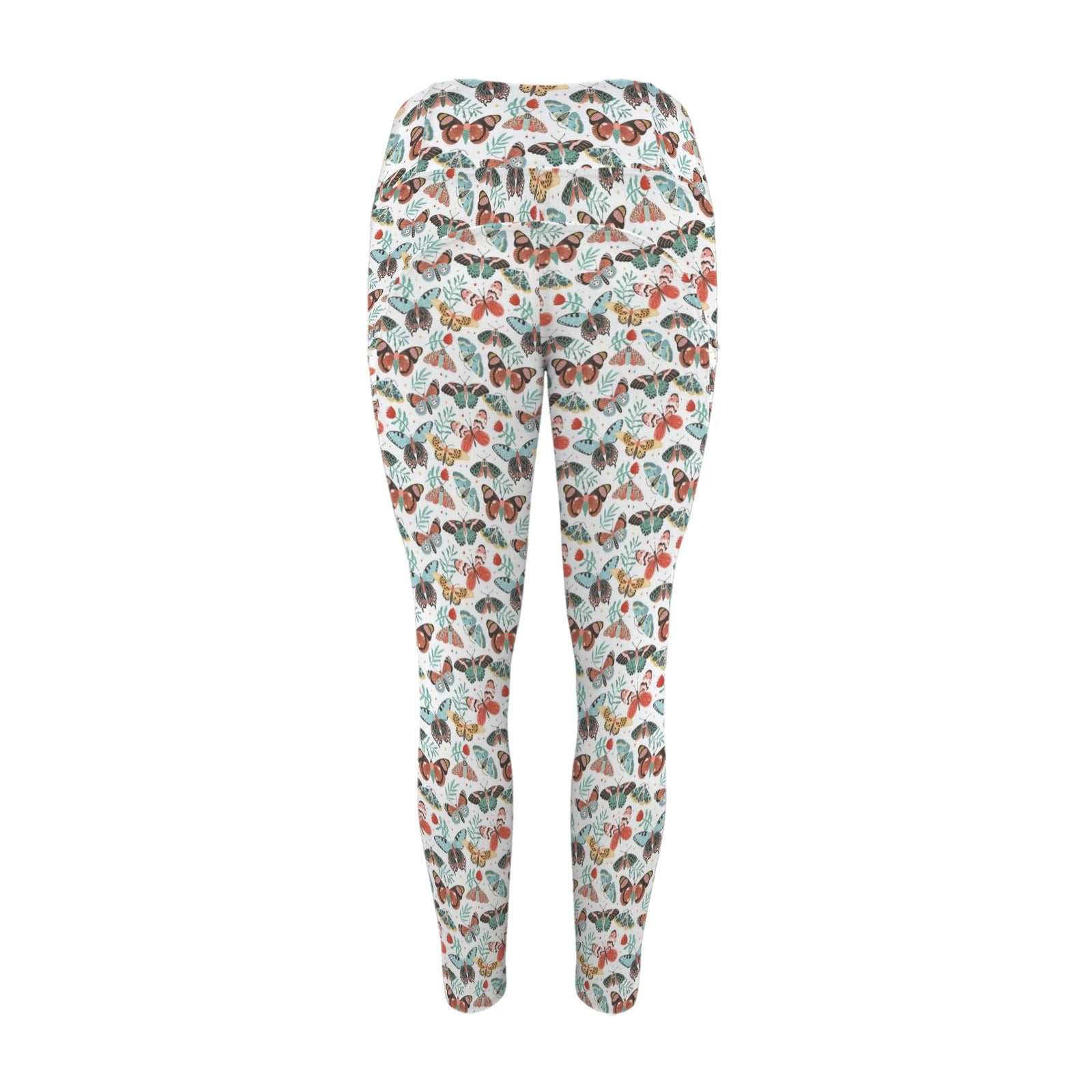 Pretty Moths And Butterflies Women's High Waist Pockets Yoga Leggings Women's High Waist Pockets Yoga Leggings animal Printed Offshore