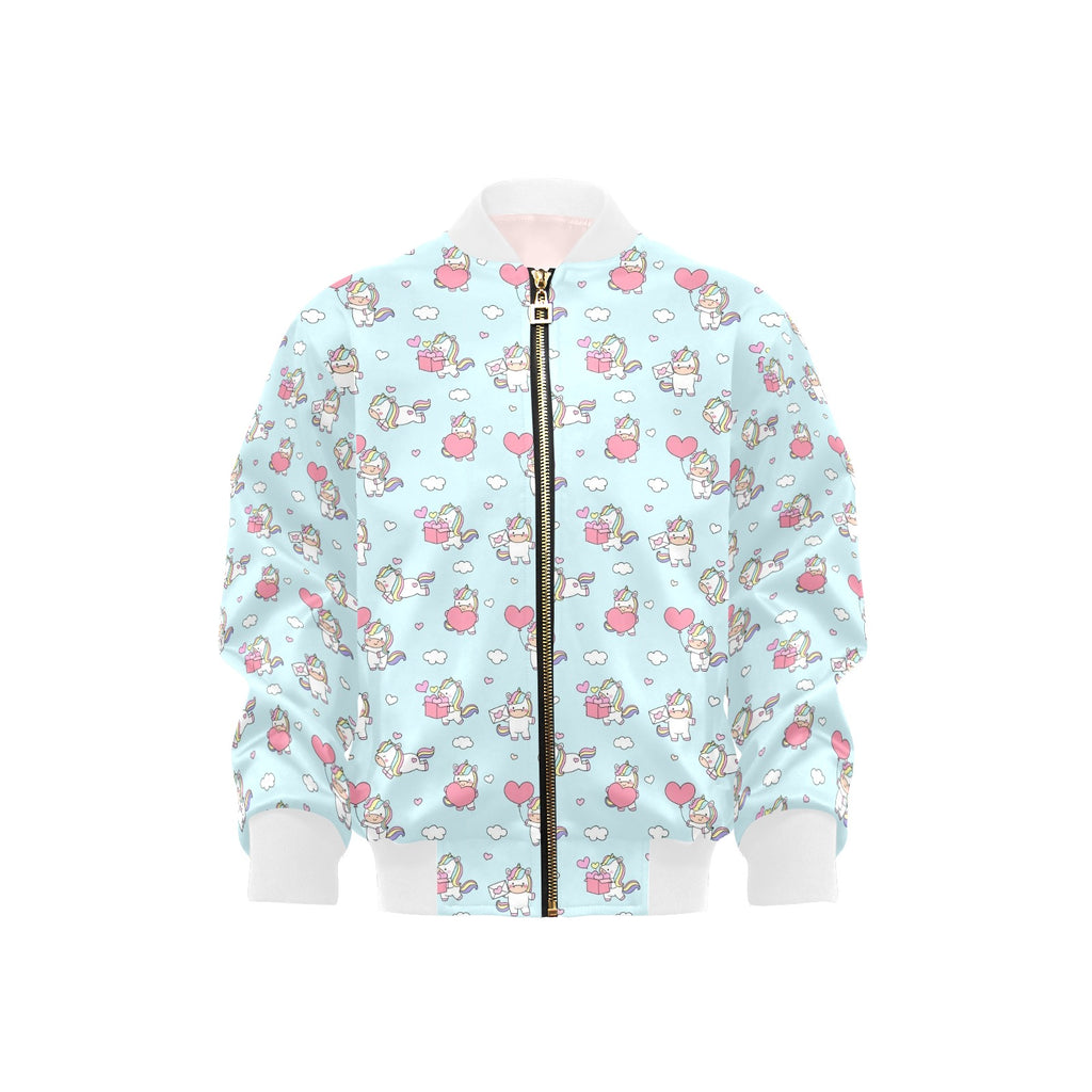 Rainbow Unicorn Kids Bomber Jacket