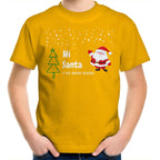 Hi Santa, I've Been Good - Kids Youth T-Shirt Gold Kids Christmas T-shirt Christmas Printed In Australia