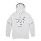 Caffeine Molecule - Mens Hoodie White Marle Mens Hoodie Coffee Printed In Australia Science
