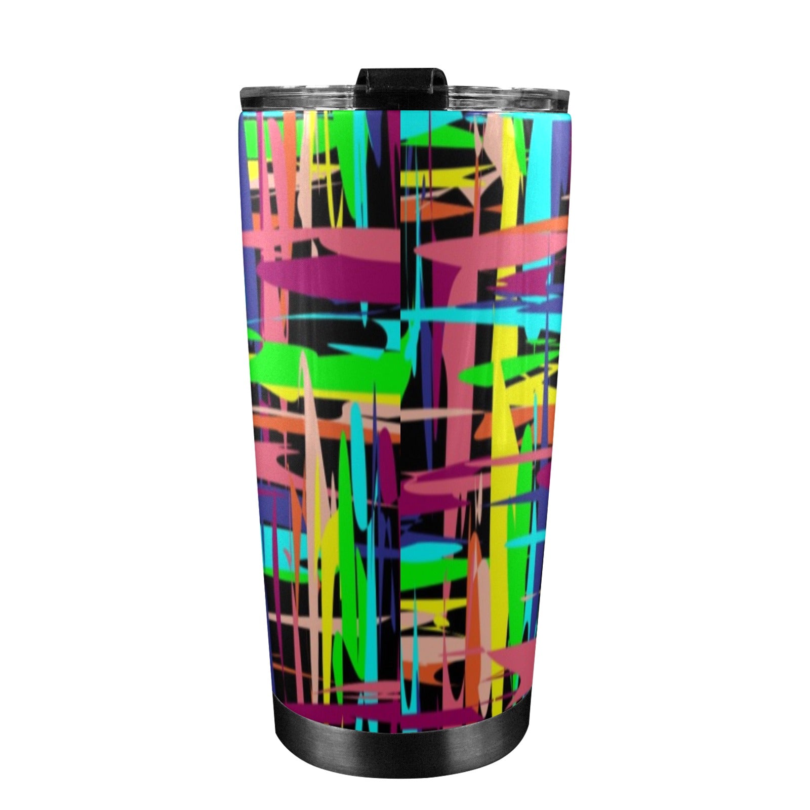 Crosshatch Geometric - 20oz Mobile Tumbler with Lid (Black Lock) 20oz Travel Mug Printed Offshore