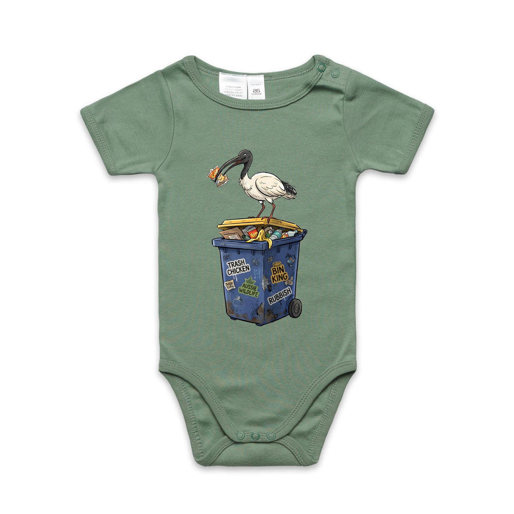 Bin Chicken Australian Ibis AS Colour Baby Bodysuit