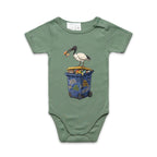 Bin Chicken Australian Ibis AS Colour Baby Bodysuit