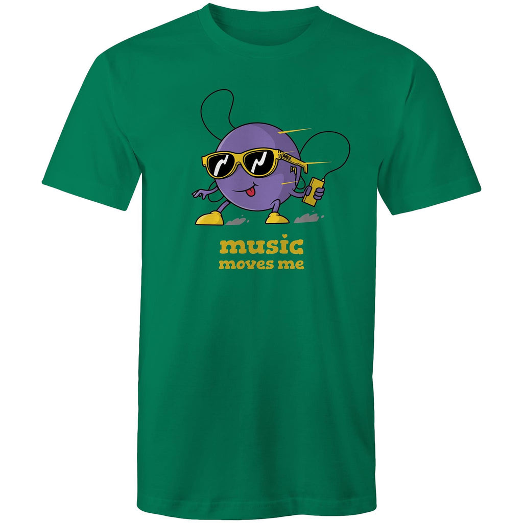 Music Moves Me - Mens T-Shirt Kelly Green Mens T-shirt Music Printed In Australia