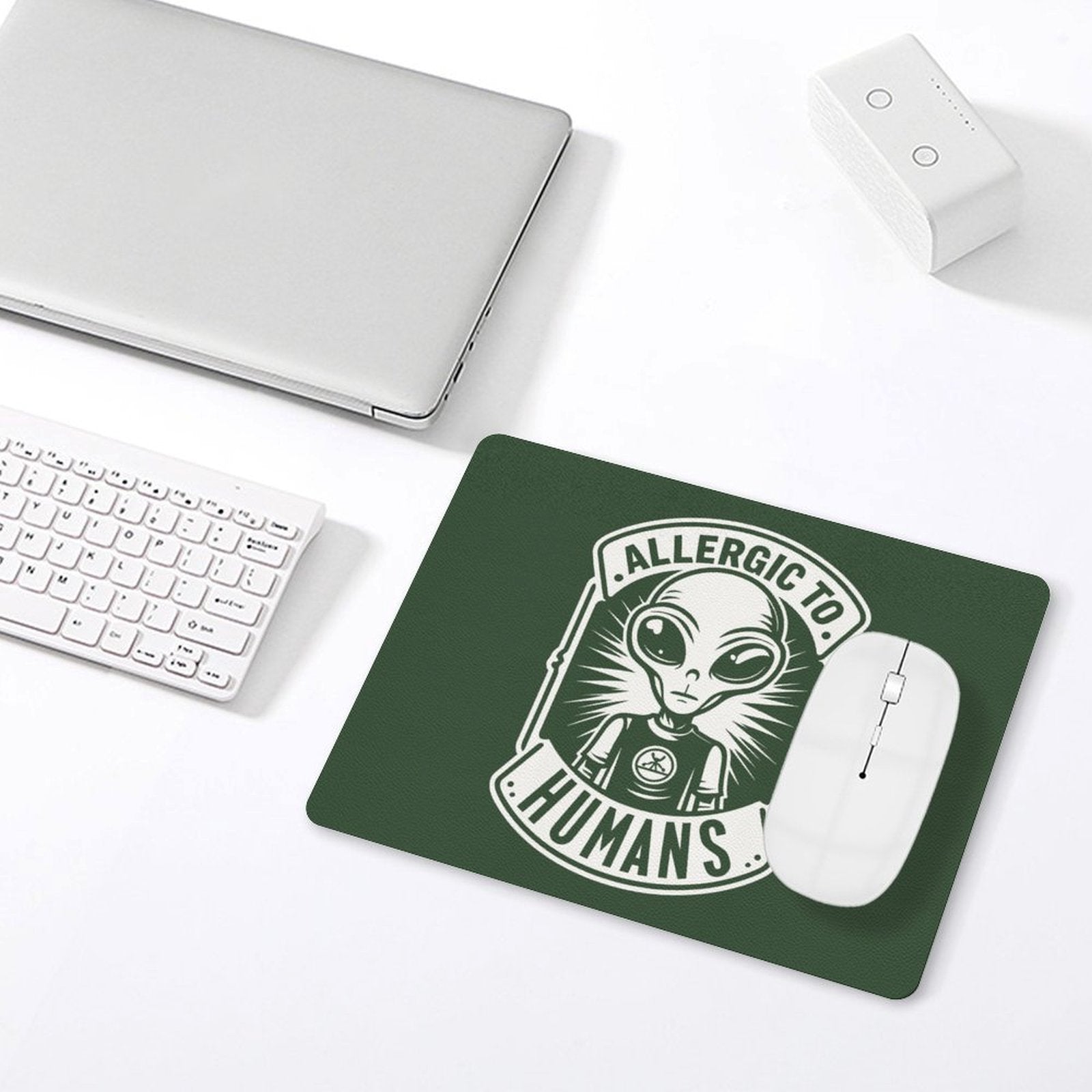Allergic To Humans, Alien - Leather Mouse Pad Leather Mouse Pad Printed Offshore Sci Fi