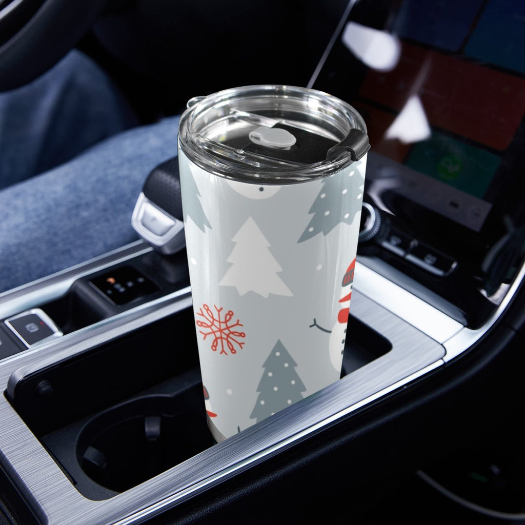 Christmas Snowman - 20oz Mobile Tumbler with Lid (Black Lock) 20oz Travel Mug Christmas Printed Offshore