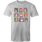 Ghosts In Windows - Mens T-Shirt Grey Marle Mens T-shirt Halloween Printed In Australia