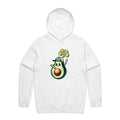 I Don't Give A Quac, Avocado - Mens Hoodie White Mens Hoodie Food Printed In Australia
