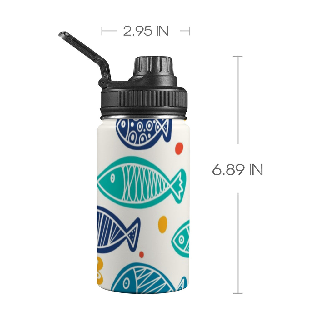 Fish Kids Water Bottle with Chug Lid (12 oz) One Size Kids Water Bottle with Chug Lid Ocean Printed Offshore
