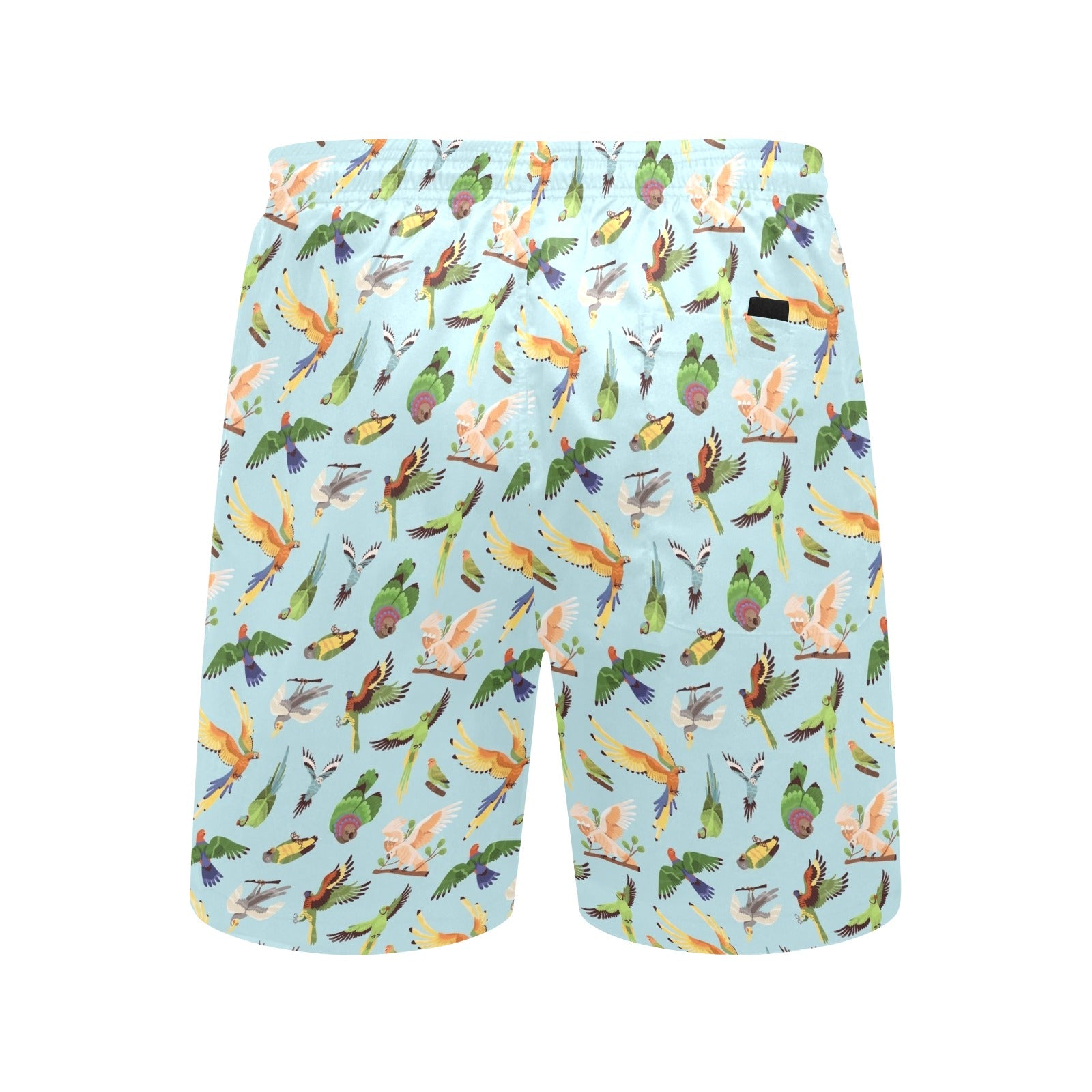 Parrots Men's Mid-Length Beach Shorts Men's Mid-Length Beach Shorts animal Birds Printed Offshore