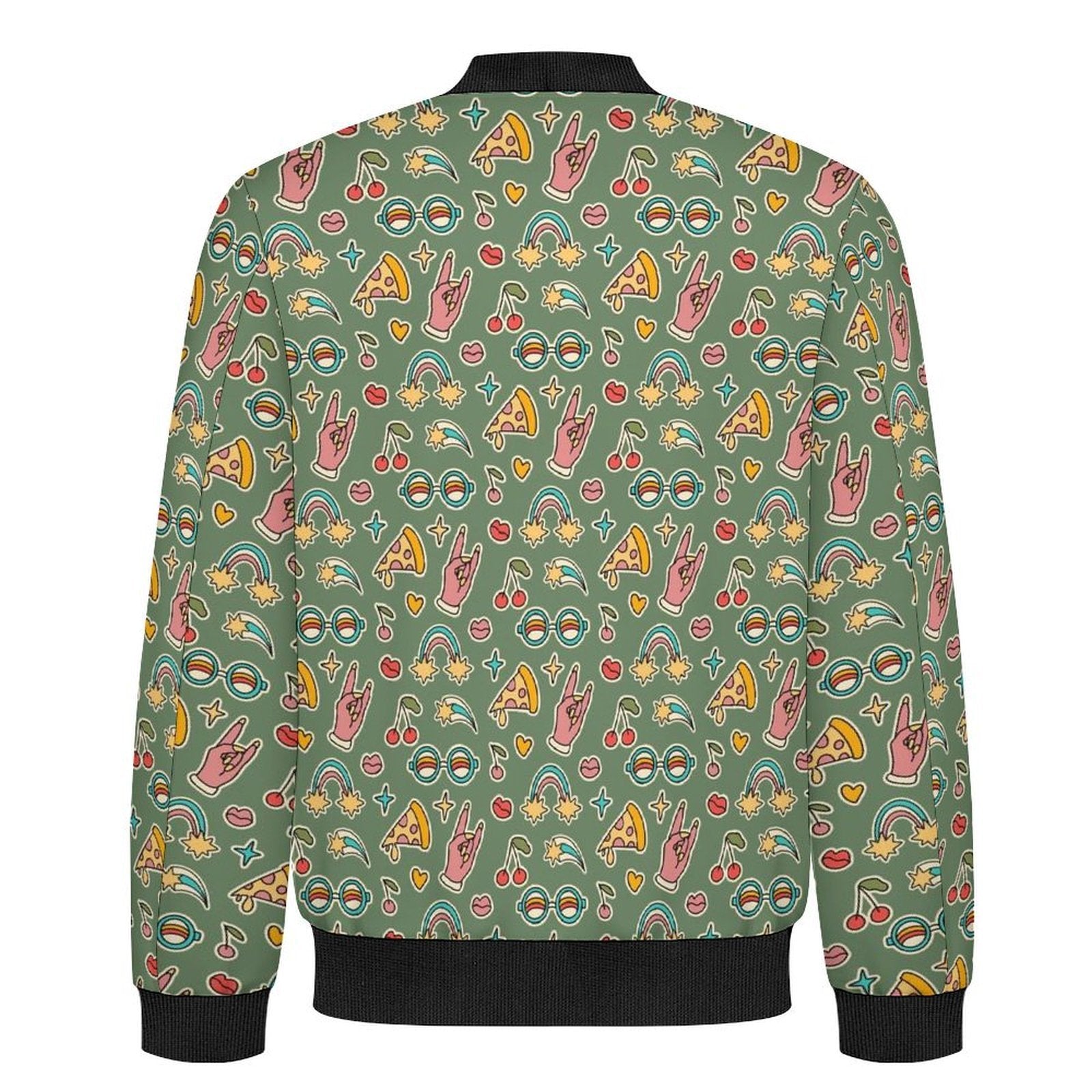 Groovy Retro Men's Casual Zip‑Up Bomber Jacket