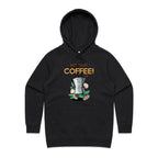 But First Coffee - Womens Hoodie Black Womens Hoodie Coffee Printed In Australia