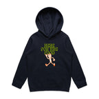 Here For The Food - Kids Hoodie Navy Kids Hoodie Food Printed In Australia
