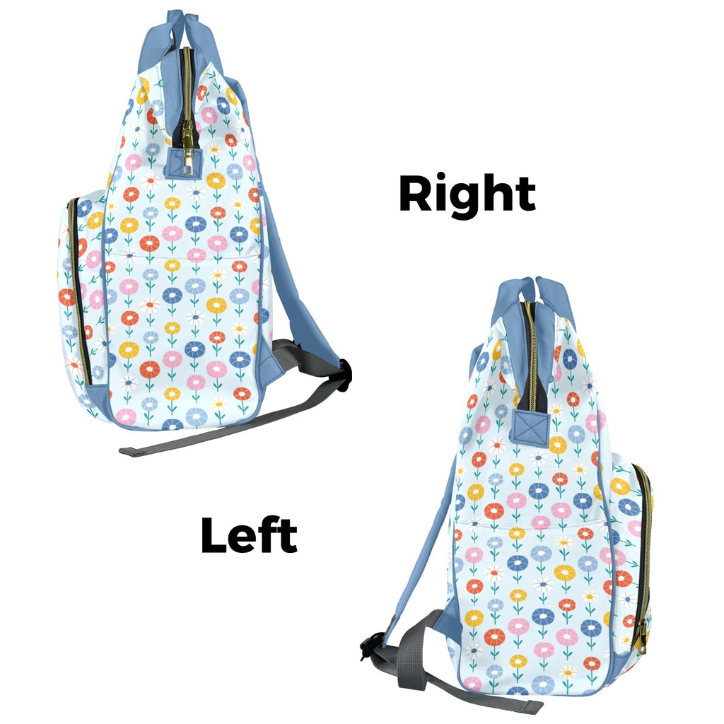 Abstract Cute Flowers Multi-Function Backpack, Nappy / Diaper Bag Multi-function Backpack, Nappy / Diaper Bag Plants Printed Offshore