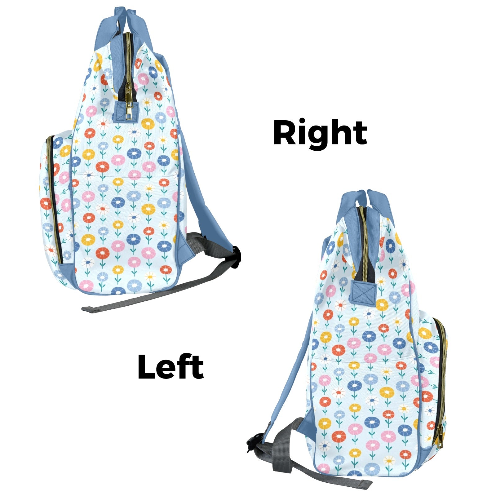 Abstract Cute Flowers Multi-Function Backpack, Nappy / Diaper Bag Multi-function Backpack, Nappy / Diaper Bag Plants Printed Offshore