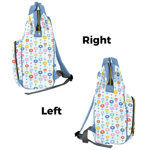 Abstract Cute Flowers Multi-Function Backpack, Nappy / Diaper Bag Multi-function Backpack, Nappy / Diaper Bag Plants Printed Offshore